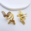 Contas Espaçadoras Torcidas Banhadas a Ouro Microincrustadas Cor Zircônia Preservada Pulseira Colar Borboleta Acessórios de Joias DIY Materiais para Miçangas
