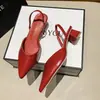 Sandalias de Tacón Grueso para Mujer, Zapatos de Tacón Medio de Punta Fina Estilo Hada, Nuevo Estilo 2022, Sandalias Suaves de Verano para Mujer