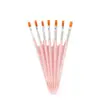 Pinceles de Nailon para Pintura al Óleo para Niños al por Mayor Transfronterizos, Pinceles de Plástico de Cabeza Plana para Pintura Gouache Acrílico, Materiales de Arte