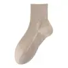 Calcetines de Media Pantorrilla 100% Algodón Puro para Hombre, Estilo para Todas las Estaciones, Tacto de Alto Algodón, Calcetines Cortos Transpirables de Malla, Calcetines para Hombre con Suela de Masaje Deportivo