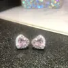 Pendientes Ins Japoneses y Coreanos Nuevos Chapados PT950 2021 Polvo de Princesa Amor Incrustado Circonio 3A Pendientes Elegantes Suministro Transfronterizo