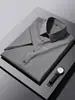 Camisa de Manga Corta Rayada para Hombre Nueva 2026, Verano Delgada Ligera de Negocios Seda de Hielo Sin Planchar Casual Talla Grande para Hombre