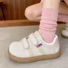 Tenis Rosas de Velcro para Mujer, Lindos y Originales, Nuevos Otoño e Invierno Chic Nicho Zapatos de Pan Esponjoso, Estilo de Entrenamiento Alemán, Zapatos Blancos de Forrest Gump