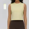 Novo Estilo Colete de Yoga Sem Mangas para Mulheres, Curto, Soltinho, Cobertura Esportiva, Leve, Respirável, Roupa Casual para Yoga