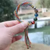 Cuerda de Mano de Xizang Tejida a Mano Hilo de Algodón de Colores Cuerda de Mano Pulsera de Esmalte Gris Fragante para Colgar Thangka
