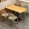 Conjunto de Mesa y Sillas para Comida Rápida Combinación Restaurante Diner Hamburguesería Tienda de Té con Leche Mesa Rectangular Tienda de Snacks Catering Mesa Comercial