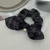 Reductor de Edad y Versátil Cuadros Retro Estilo Preppy Lazo para el Cabello Anillo de Intestino Anillo de Goma Diadema Cuerda para el Cabello Accesorios para el Cabello Estilo Nuevo