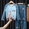 Pijamas infantiles del sudeste asiático para niños, primavera y otoño delgados, niñas manga larga, niños medianos y grandes, traje de ropa de casa de dibujos animados