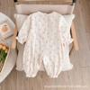 Ropa de Primavera para Bebé Nuevo Estilo Niña Bebé Ropa de Una Pieza Princesa Stylisse Luna Llena Cien Días de Edad Salir a la Ropa Ropa para Trepar