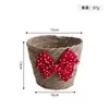 Balde de abraço de palha trançada com laço, Balde de flores para embalagem de presente do Festival Qixi, Cesta para arranjo de flores, Cesta de armazenamento trançada feita à mão