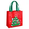 Bolsa de tela no tejida navideña, bolsa de almacenamiento linda y atractiva, bolsa para envolver regalos de Navidad, venta al por mayor de regalos pequeños