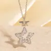 Nova Série de Cadeados de Coração de Luxo Colar Chave de Anjo com Diamantes, Corrente de Suéter de Alto Padrão Estilo Doce Vazado para Mulheres