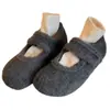 2026 Novos Sapatos Mary Jane Rasos de Velcro com Pelo Femininos Inverno Quentes Bico Redondo Altura Oculta para o Trabalho Sapatos Birkenstock