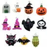 Novos Acessórios de Resina Abóbora de Halloween Crânio Festival Fantasma Enfeites DIY Pequenos Pingentes Pingentes Decorativos
