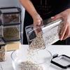 Frasco sellado de plástico transparente para almacenar granos de cocina, apto para uso alimentario, para almacenar alimentos, té, refrigerios y productos secos.