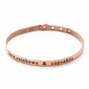 Pulseira Ajustável de Aço Inoxidável Design DIY Pulseira com Logo Texto Pulseira em Forma de Coração Fivela Pendurada Vazada Pulseira de Casal