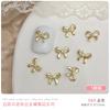 Mini Laço Nail Art Metal Branco K Laço Prata Laço de Fita Decorações de Unha Gravata Borboleta Tridimensional