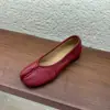 Zapatos planos de estilo coreano para mujer, punta cuadrada, plisados, con hendidura en la punta, poco profundos, modelo nuevo Otoño e Invierno 2026, tacón grueso, cuero suave, zapatos para el trabajo