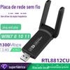 Placa de Rede Wi-Fi USB Dual-Band 1300m Sem Driver 2.4g 5.8g Alta Velocidade Dual-Band Gigabit Placa de Rede Sem Fio Sem Driver