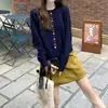 Suéter de Punto de Manga Larga con Botones Coloridos Estilo Coreano Nuevo Diseño Otoño e Invierno 2025 Top Holgado Chic de Nicho para Mujer