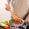 Espátula de Cocina de Madera Maciza para Uso en el Hogar, Hecha de Madera Kemu con un Mango Largo, Espátula de Madera, Cuchara de Sopa de Madera, Cuchara para Arroz de Madera, Específicamente para Ollas Antiadherentes