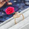 Joyería elegante para mujer fábrica venta al por mayor coreano creativo moda amor flor aleación anillo de diamantes