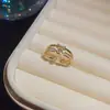 Anel aberto de ouro maciço 14k banhado com zircônia quadrada, coração de borboleta, pérola, anel simples e estiloso para o dedo indicador, joia para mulheres