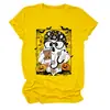 Amazon eBay site independente moda e único feminino lifesaleer flor fantasma morcego gola redonda manga curta camiseta
