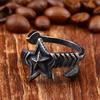 Guerrero de Acero nuevo anillo de estrella de cinco puntas de acero inoxidable joyería de mano vintage nudo celta vikingo anillo de acero de titanio
