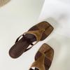 Sandalias de Tanga Minimalistas Estilo Retro con Tacón de Aguja para Mujer, Chanclas Súper Versátiles, Sandalias Versátiles de Tacón Alto