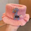 Novo Chapéu de Tricô com Proteção para Orelhas para Bebê Outono e Inverno, Conjunto de Duas Peças de Chapéu Quente e Cachecol para Crianças, Chapéu Gorro Fofo e Macio para Bebê