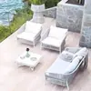 Sofá de Rattan Nórdico para Exterior Varanda de Pátio Jardim Ar Livre Designer Hotel Lazer Cadeira de Rattan para Exterior Móveis