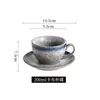 Taza de Café de Gres Retro Japonesa con Platillo Taza para Cappuccino Espresso Latte Italiana Taza de Café Elegante para Arte Latte