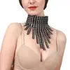 YSF Harajuku Punk Japonés Club Nocturno Chica Suave Gargantilla Negra de Cuero PU para Mujer con Correa para Clavícula