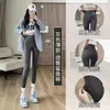 Calça Shark feminina primavera e outono cintura alta sem costura calça base para usar por cima cinza yoga calça Barbie controle de barriga levanta quadril calça de yoga feminina