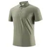 Camiseta de Manga Corta para Hombre Verano 2025 Nueva Camiseta Polo de Negocios Delgada Sin Marcas de Seda de Hielo para Hombre Top