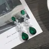 Brincos de Prata S925 com Pino, Zircônia Fresca de Alto Brilho, Borla de Folhas, Brincos Longos, Brincos de Flor para Mulheres