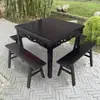 Mesa Quadrada Madeira Maciça Oito Imortais, Nova Mesa Redonda Estilo Chinês para Restaurante, Mesa Quadrada, Conjunto de Mesa e Cadeira para Uso Comercial e Doméstico