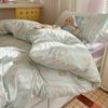 Conjunto de Cama Quatro Peças Estilo Princesa Desenho Animado Algodão Lavado Coração de Menina Lençóis Fronhas Conjunto de Cama Três Peças para Dormitório Estudantil 4