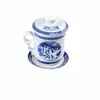 Copo de Separação de Água para Chá Jingdezhen com Tampa Filtro de Cerâmica Conjunto de Quatro Peças para Chá de Arte de Escritório