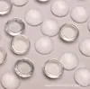 Cabochão Semicírculo de Vidro 6-16mm, Meio Cabochão, Pedra Solta de Cristal Branco Imitação, Materiais para Cravação em Anéis, Colares e Pulseiras