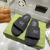 Chinelos Bordados de Solado Grosso Versão Alta 2022 Novo Uma Linha Sapatos Rasos para Usar Fora Plataforma Sapatos Casuais Aumentadores de Altura Sapatos de Casal com Letras