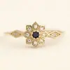 Anillo Transfronterizo Nuevo con Forma de Copo de Nieve, Joyería de Girasol Simple y de Moda para Mujer, Accesorios Versátiles y Elegantes al por Mayor