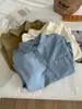 Camisa de Algodón Puro Retro Japonés con Bolsillo y Solapa para Mujer, Sensación Holgada, Chaqueta Camisa Retro Oversize 2026 Otoño