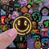100 pegatinas de graffiti personalizadas con luz de neón, dibujos animados creativos para motocicleta, computadora, patineta, equipaje, pegatinas impermeables