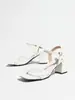 Sandalias de tacón alto para mujer con punta cuadrada y una sola tira, elegantes y versátiles para primavera y verano, adecuadas para discotecas, fiestas y para ir al trabajo.