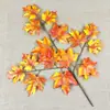 Hojas artificiales de álamo y arce con tacto realista, ramas y hojas artificiales recubiertas, plantas verdes pastorales, decoración de otoño, hojas verdes para paisajismo de jardines