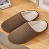 Pantuflas de Algodón a Rayas para Hombre en Otoño e Invierno Estilo Nuevo para Interior del Hogar Antideslizantes Suela Gruesa Forradas de Felpa Cálidas Pantuflas de Algodón de Alta Gama para Pareja