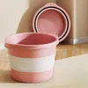 Cubo portátil plegable para pedicura para uso doméstico, tina engrosada para remojar los pies con función de masaje, bañera para pedicura elevada y profunda