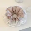 Goma para el pelo de encaje a cuadros estilo coreano para mujer, diadema dulce de alta elasticidad, accesorio para moño, nuevo modelo 2025
